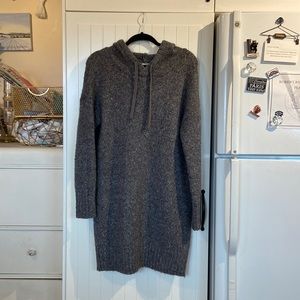 Wool blend hooded sweater dress/tunic M